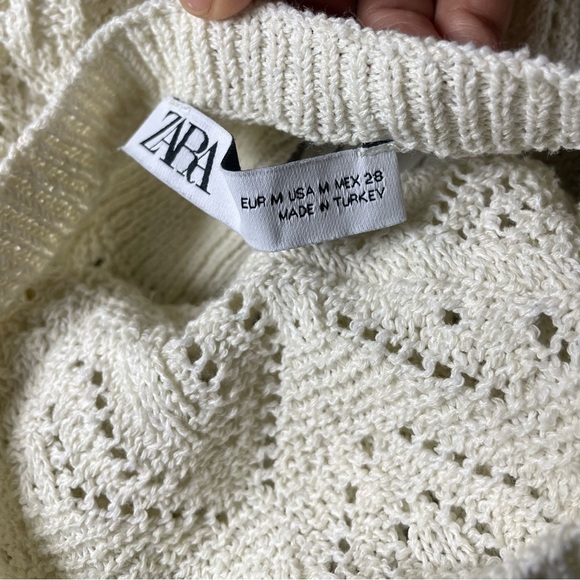 Zara Cream Lace Crop Top (size M) - Picture 5 of 6